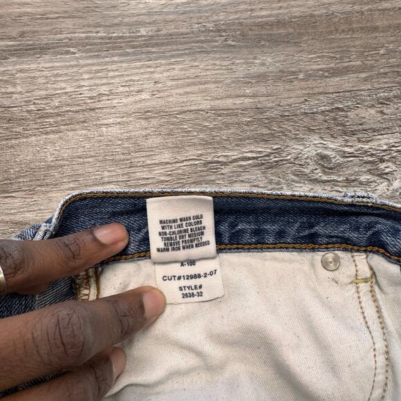 American Eagle Mid Wash Blue Mens 33x31 Cowboy Boot Cut Cotton Denim Jeans y2k - Picture 4 of 9